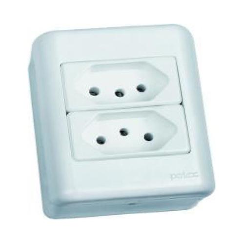 TOMADA DUPLA SISTEMA X TRADIÇÃO - BRANCO 10A 3211/11 - PERLEX