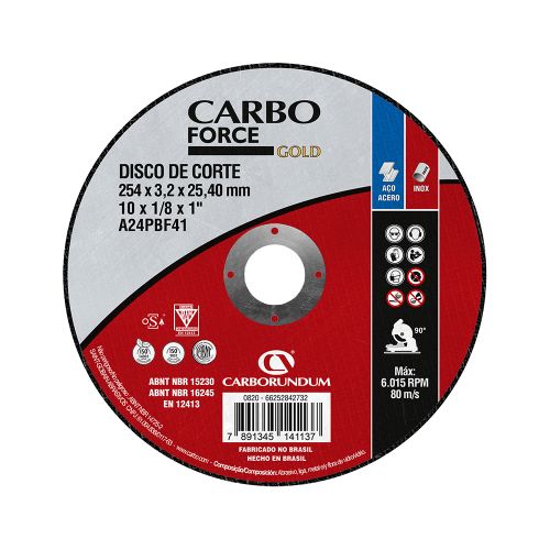 DISCO CORTE FERRO CARBOFORCE - 300x3,2x19,05mm LTW - CARBORUNDUM